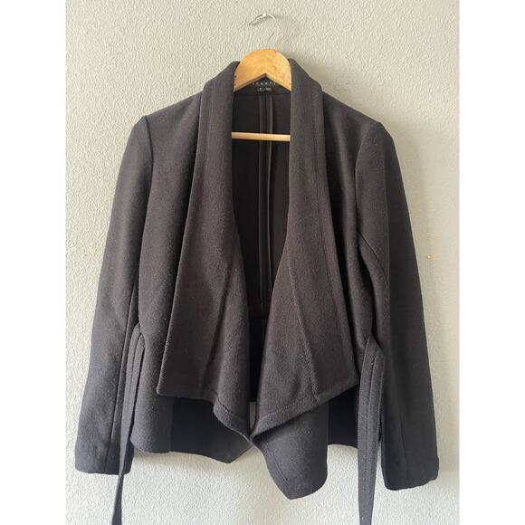 Theory Daisy B Comfort Wool Blend Wrap Tie Waist‎ Jacket - Picture 6 of 9